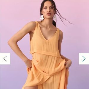 By Anthropologie Tiered Sheer Overlay Dress
